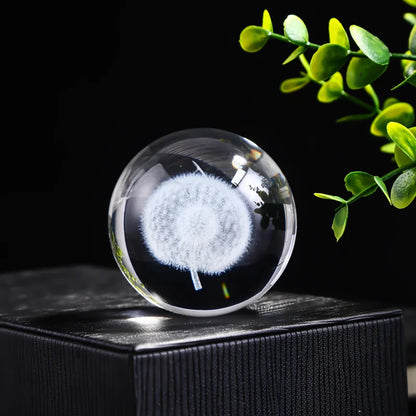 3D Crystal Ball Crystal Planet Laser Engraved Solar System Globe Astronomy Gift Birthday Gift Glass Sphere Home Decoration