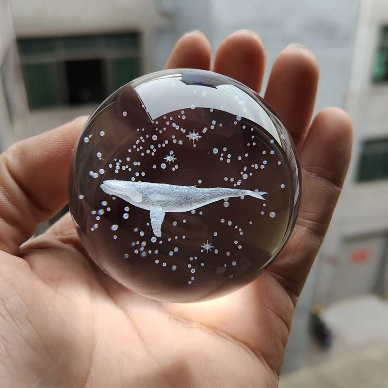 3D Crystal Ball Crystal Planet Laser Engraved Solar System Globe Astronomy Gift Birthday Gift Glass Sphere Home Decoration