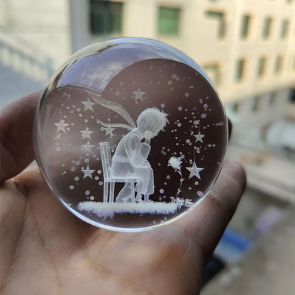 3D Crystal Ball Crystal Planet Laser Engraved Solar System Globe Astronomy Gift Birthday Gift Glass Sphere Home Decoration