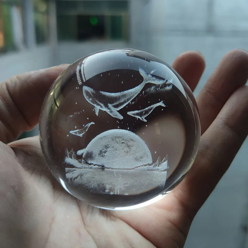 3D Crystal Ball Crystal Planet Laser Engraved Solar System Globe Astronomy Gift Birthday Gift Glass Sphere Home Decoration
