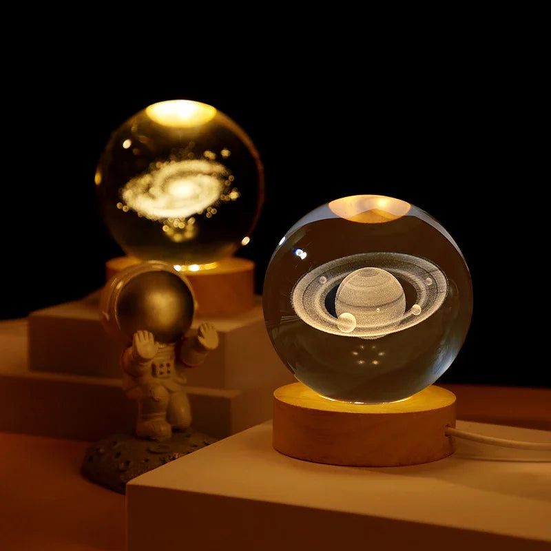 3D Crystal Ball Crystal Planet Laser Engraved Solar System Globe Astronomy Gift Birthday Gift Glass Sphere Home Decoration