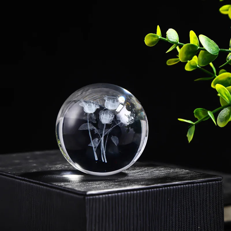 3D Crystal Ball Crystal Planet Laser Engraved Solar System Globe Astronomy Gift Birthday Gift Glass Sphere Home Decoration
