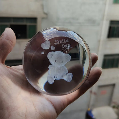 3D Crystal Ball Crystal Planet Laser Engraved Solar System Globe Astronomy Gift Birthday Gift Glass Sphere Home Decoration
