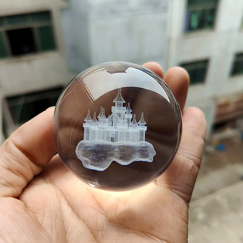 3D Crystal Ball Crystal Planet Laser Engraved Solar System Globe Astronomy Gift Birthday Gift Glass Sphere Home Decoration