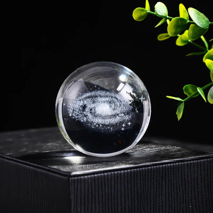 3D Crystal Ball Crystal Planet Laser Engraved Solar System Globe Astronomy Gift Birthday Gift Glass Sphere Home Decoration