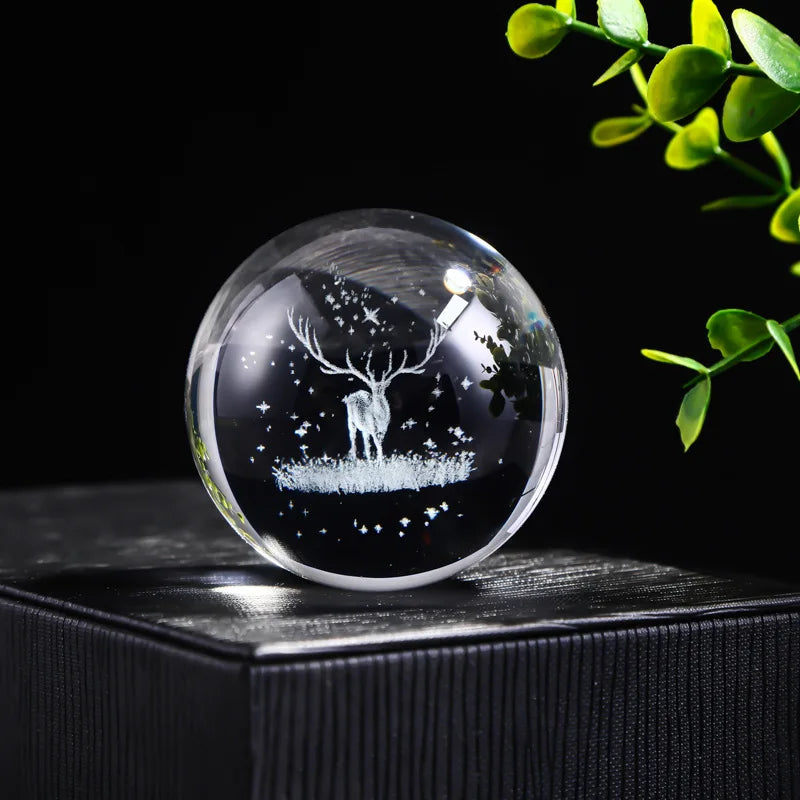 3D Crystal Ball Crystal Planet Laser Engraved Solar System Globe Astronomy Gift Birthday Gift Glass Sphere Home Decoration