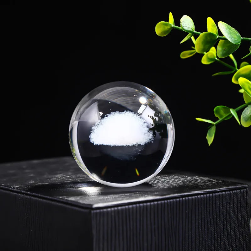 3D Crystal Ball Crystal Planet Laser Engraved Solar System Globe Astronomy Gift Birthday Gift Glass Sphere Home Decoration