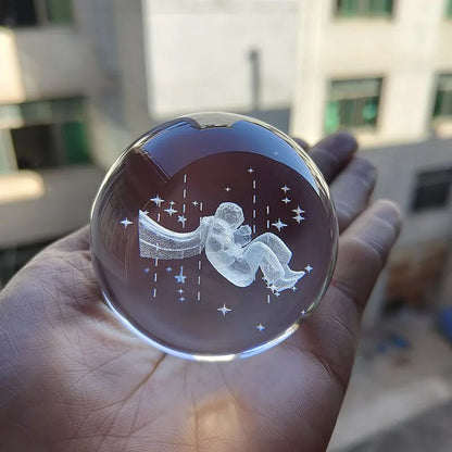 3D Crystal Ball Crystal Planet Laser Engraved Solar System Globe Astronomy Gift Birthday Gift Glass Sphere Home Decoration